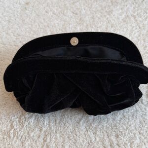 Old Navy Black Velvet Ruched Clutch